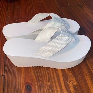 Platform Wedge Flip Flops Toe Post Slip-on Beach Sandals